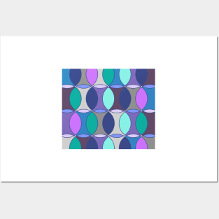 Abstract Cool Color Circles Posters and Art